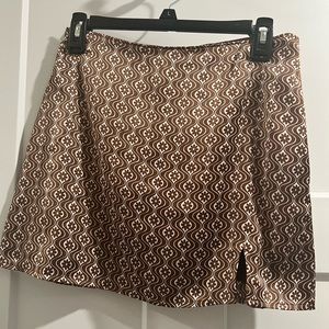 COPY - Worn once! Brown satin mini skirt. Size S.